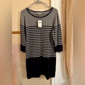 Banana Republic Charcoal and Black Dress Size Medium